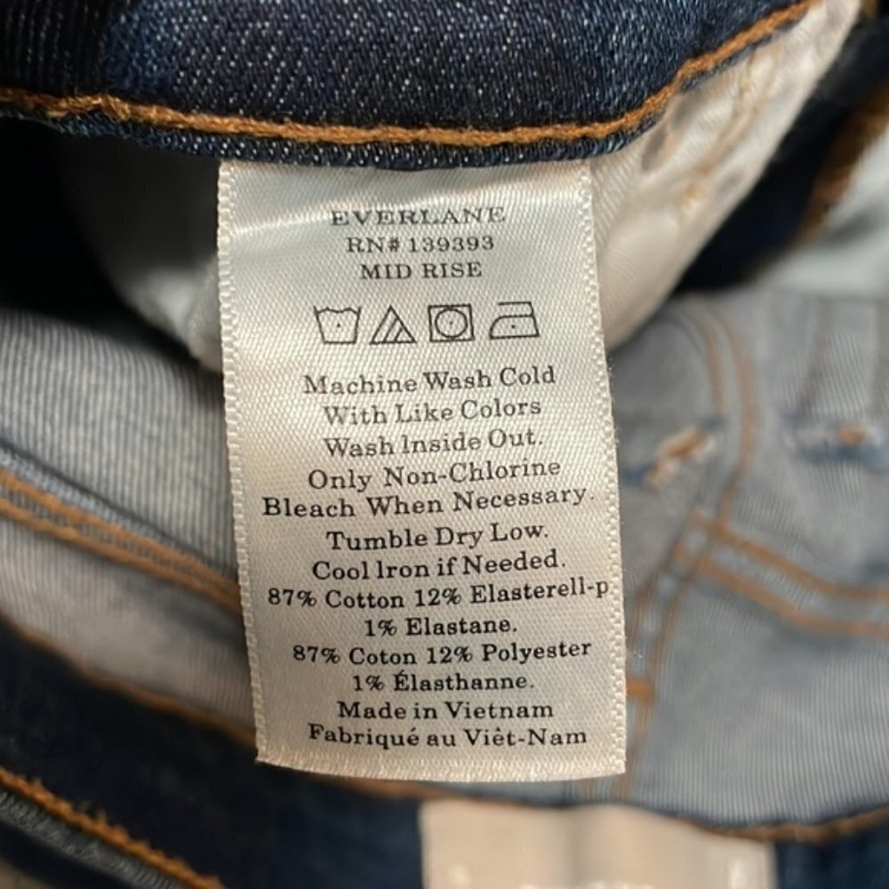 EC Everlane Cheeky Midrise Dark Wash Jeans - Size 27 - Picture 5 of 5